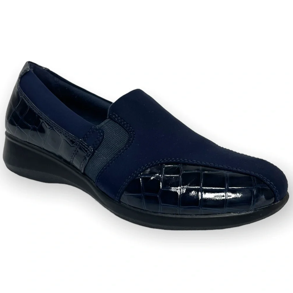 Clarks Comfort Slip On Gael Beam Loafers Navy Blue Size 8.5